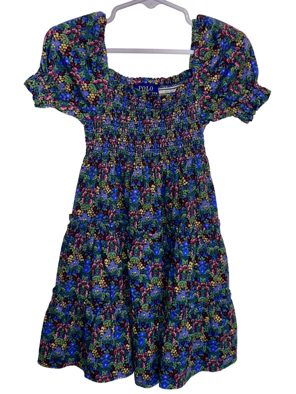 POLO Ralph Lauren, Girls Smocked Cotton Jersey Floral Dress. Size 3